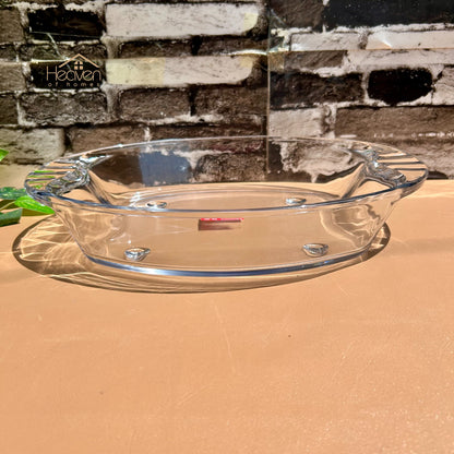 Heaven® Microwave Dish Transparent Baking Dish Clear Glass Shatter Proof Dish - Heaven of homes - Sale Pakistan