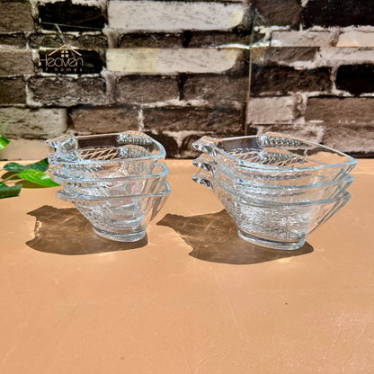 Heaven® Set of 6 Fish Shaped Fruit Bowls Transparent Glass 4.5 Inches Each Clear Glass Custard Bowls - Heaven of homes - Sale Pakistan