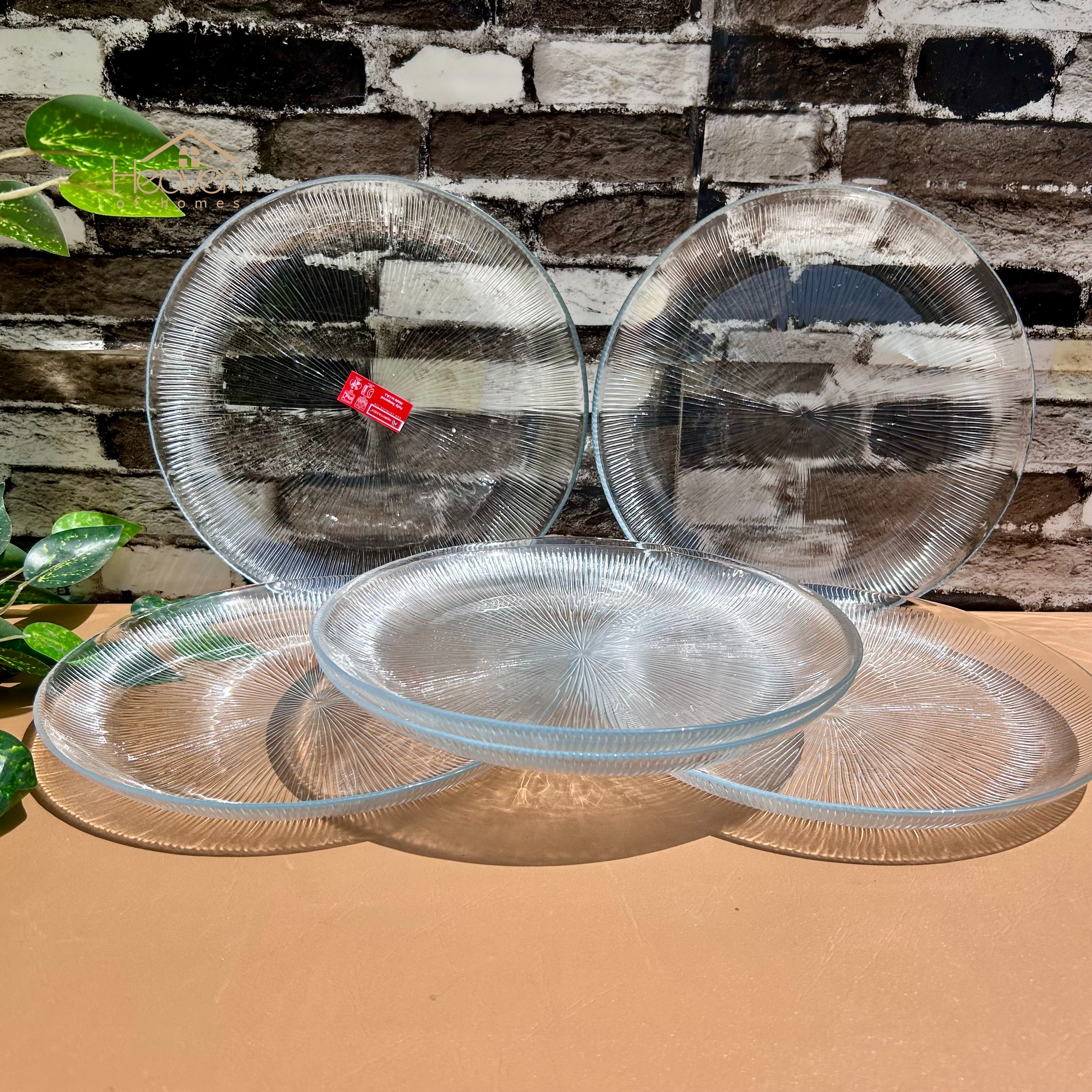 Heaven® Set of 6 Solo Rice and Full Plate Transparent Glass 6 Pieces 9 ...