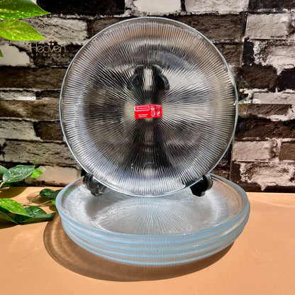 Heaven® Set of 6 Solo Rice and Full Plate Transparent Glass 6 Pieces 9.5 Inches Serving Plates - Heaven of homes - Sale Pakistan