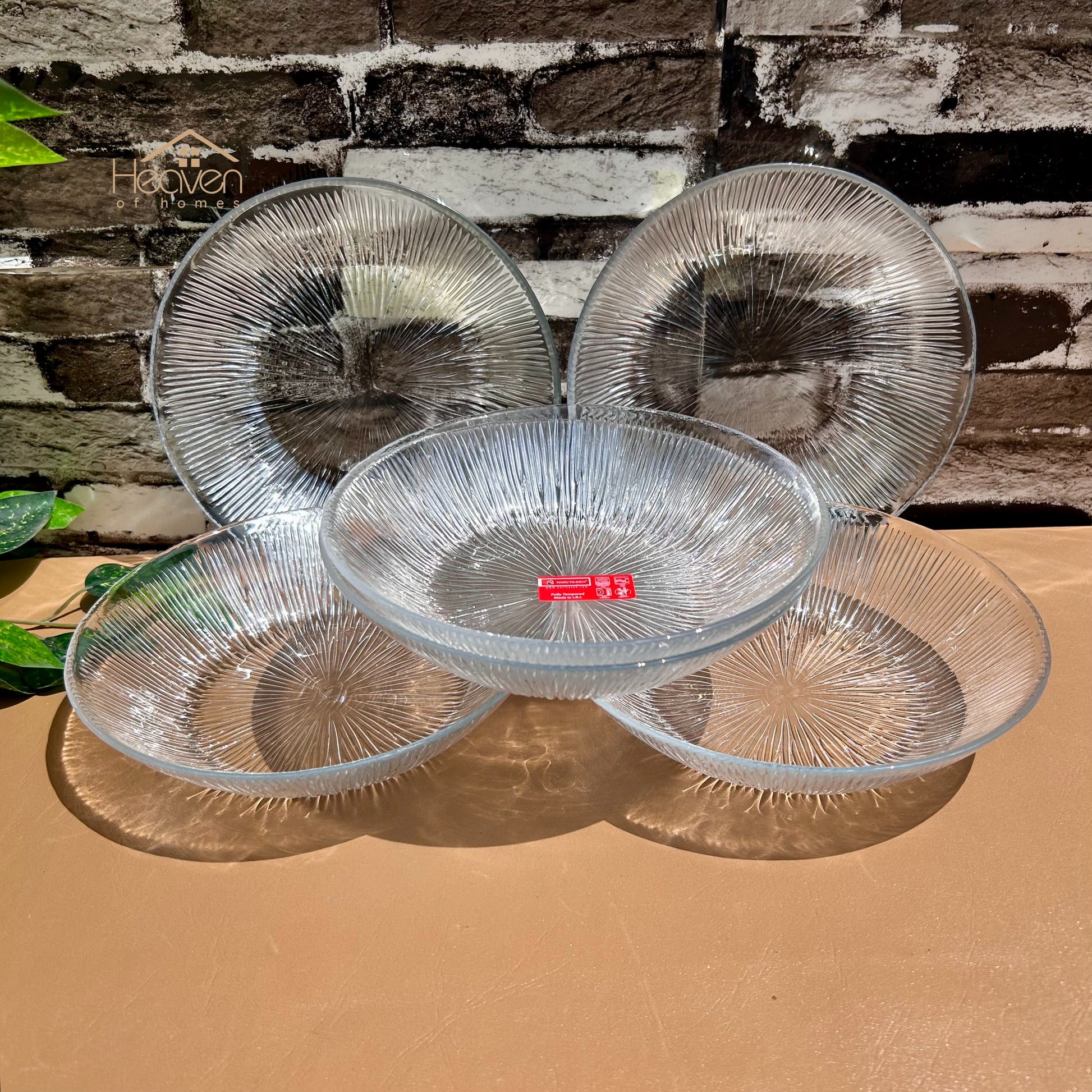Heaven® Set of 6 Solo Curry Plates Plates For Soup Transparent Glass 6 Pieces 8 Inches Plates - Heaven of homes - Sale Pakistan