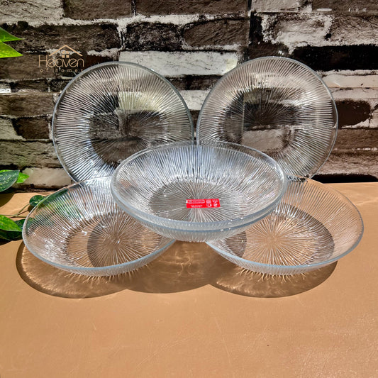 Heaven® Set of 6 Solo Curry Plates Plates For Soup Transparent Glass 6 Pieces 8 Inches Plates - Heaven of homes - Sale Pakistan