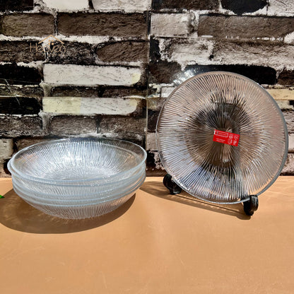 Heaven® Set of 6 Solo Curry Plates Plates For Soup Transparent Glass 6 Pieces 8 Inches Plates - Heaven of homes - Sale Pakistan