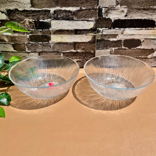 Heaven® Set of 2 Solo Glass Serving Bowl Transparent Glass 10 Inches Serving Bowls - Heaven of homes - Sale Pakistan
