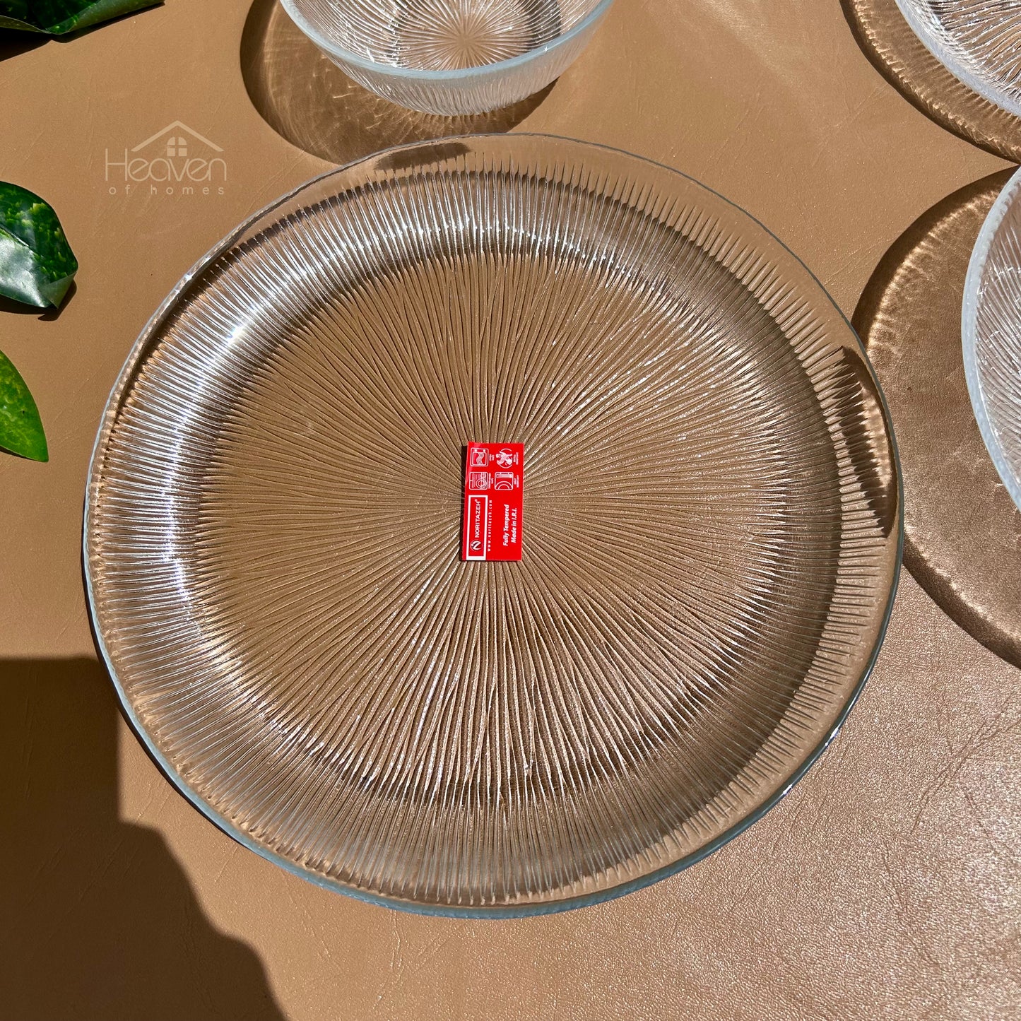 Heaven® Set of 6 Solo Rice and Full Plate Transparent Glass 6 Pieces 9.5 Inches Serving Plates - Heaven of homes - Sale Pakistan