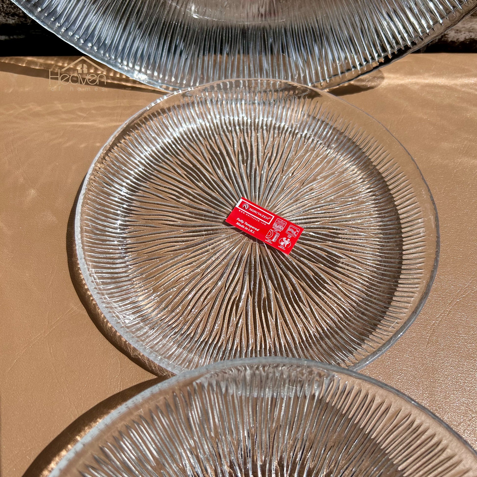 Heaven® Set of 6 Solo Quarter Plates Plates For Dessert Transparent Glass 6 Pieces 7 Inches Plates Microwave Safe - Heaven of homes - Sale Pakistan