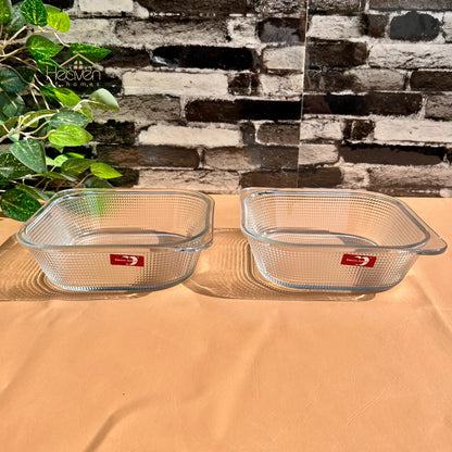 Deli Set of 2 Glass Dishes – 1.32L Each | Durable Microwave-Safe Bakeware P131-8