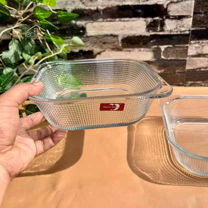 Deli Set of 2 Glass Dishes – 1.32L Each | Durable Microwave-Safe Bakeware P131-8