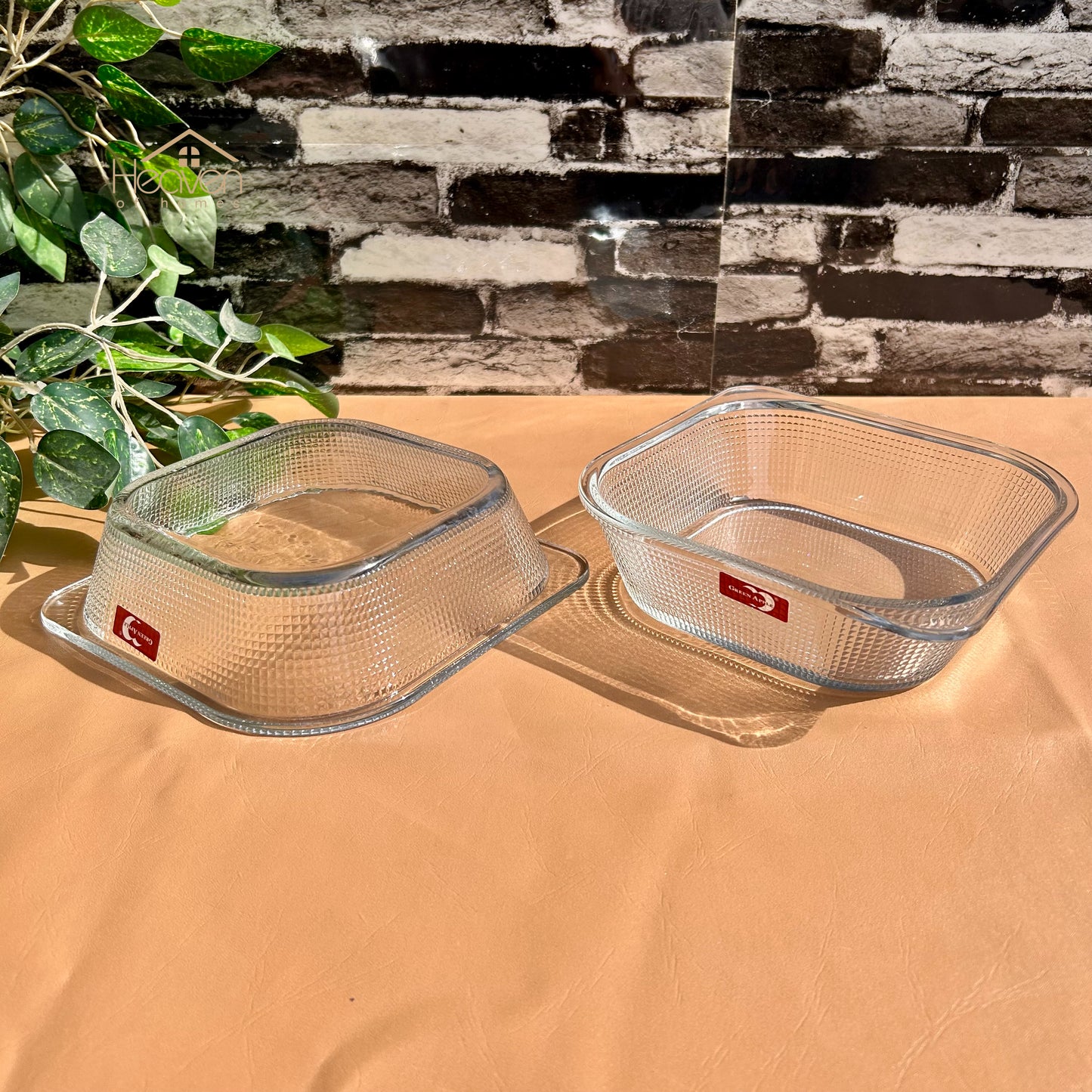 Deli Set of 2 Glass Dishes – 1.32L Each | Durable Microwave-Safe Bakeware P131-8