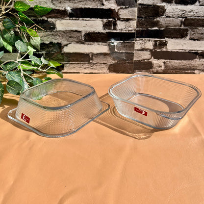 Deli Set of 2 Glass Dishes – 1.32L Each | Durable Microwave-Safe Bakeware P131-8