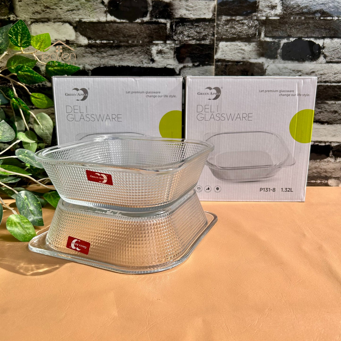 Deli Set of 2 Glass Dishes – 1.32L Each | Durable Microwave-Safe Bakeware P131-8