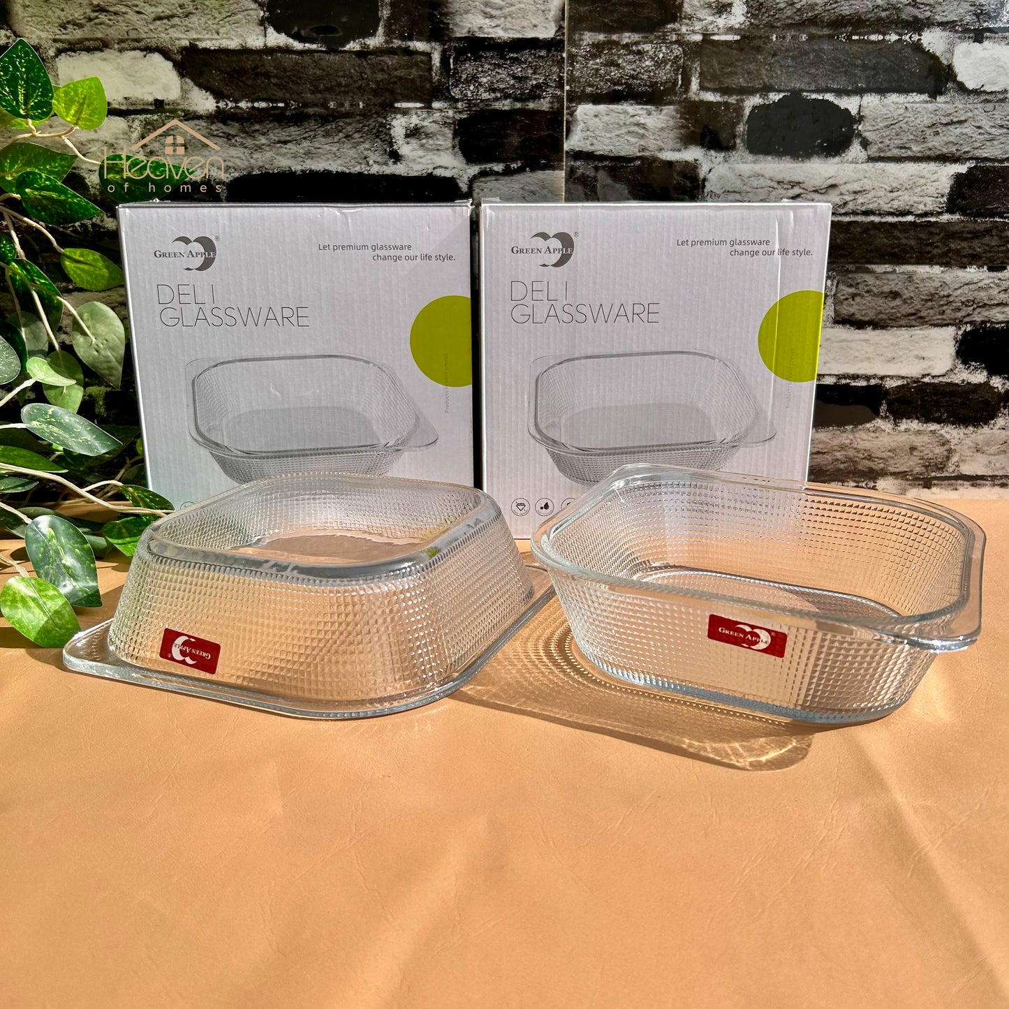 Deli Set of 2 Glass Dishes – 1.32L Each | Durable Microwave-Safe Bakeware P131-8