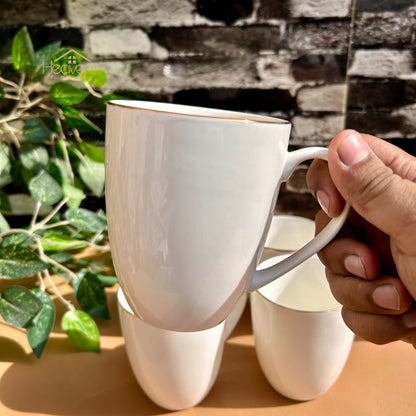 Heaven® 6-Piece 300ml Bone China Tea & Coffee Mugs – Minimal & Elegant #4 GGK