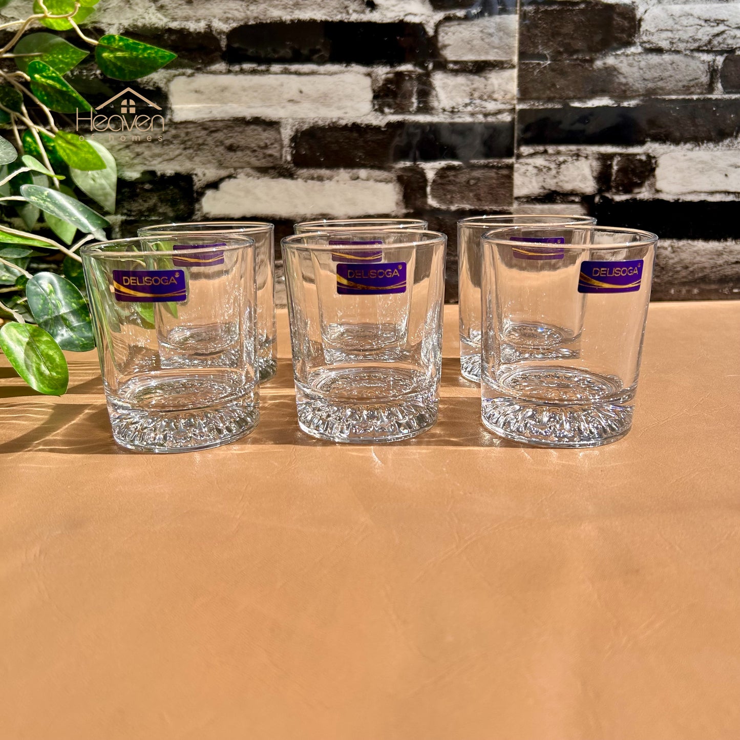 Delisoga® Set of 6 Transparent Drinking Glasses | 225ml Crystal Clear Everyday Glassware - Y75088