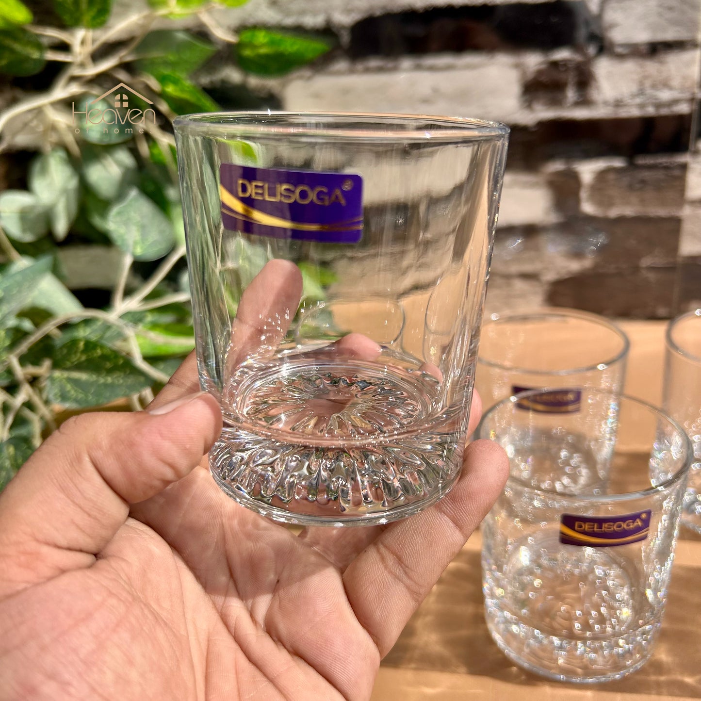 Delisoga® Set of 6 Transparent Drinking Glasses | 225ml Crystal Clear Everyday Glassware - Y75088