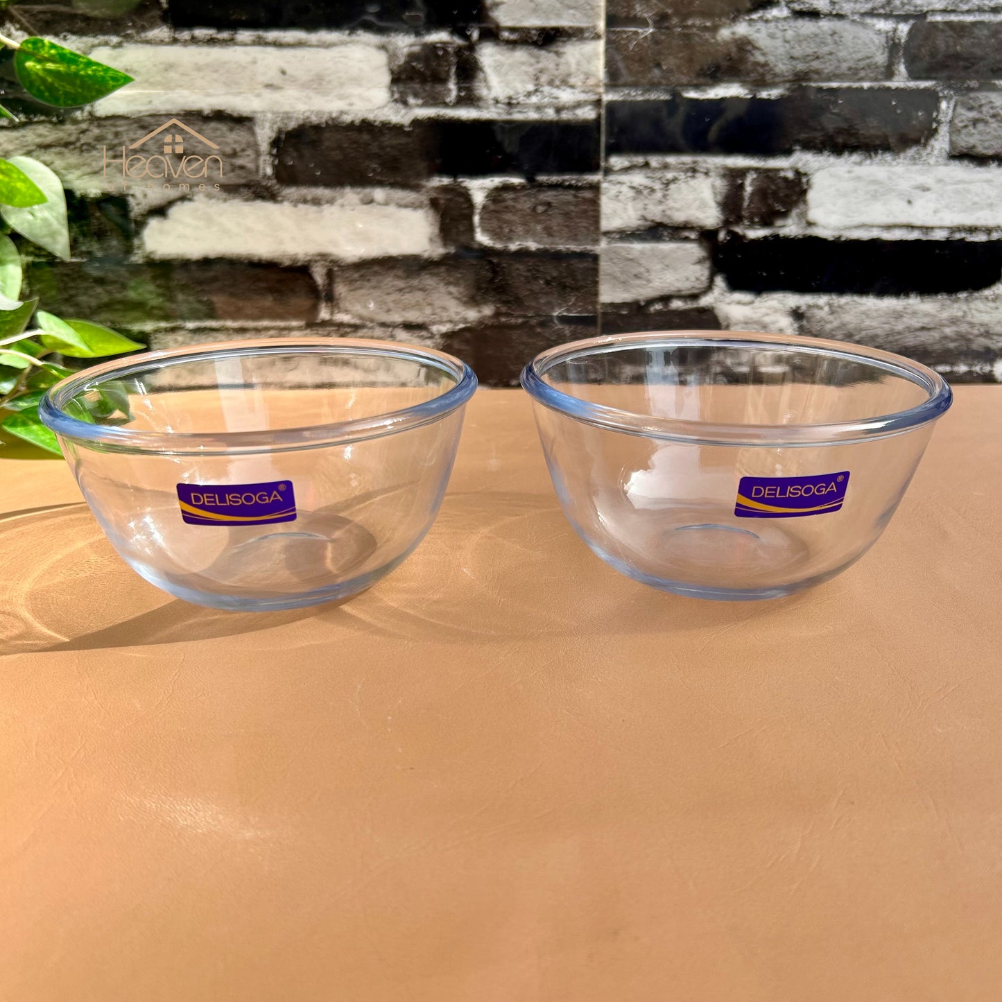 Set of 6 Soup Bowls Clear Glass Microve Safe Bowls 5 Inches Plain