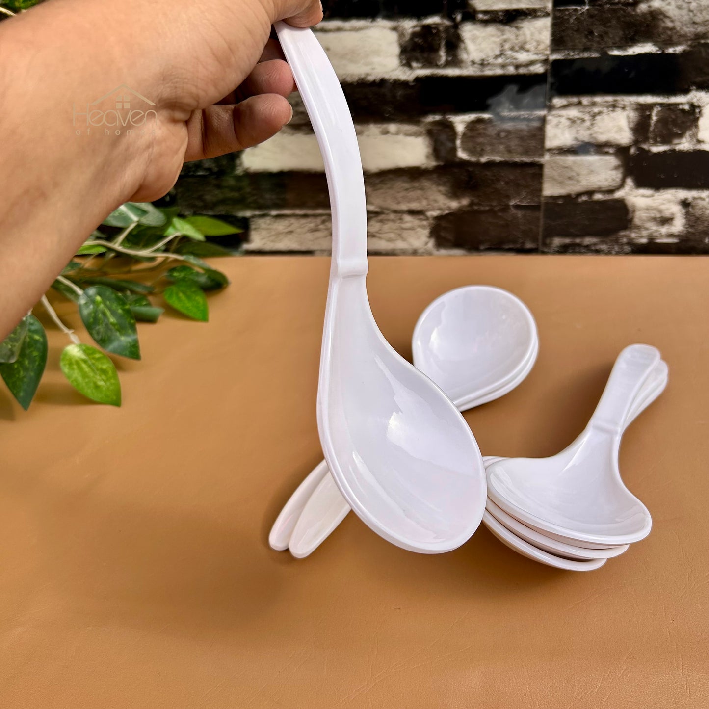 Set of 6 Melamine Serving Spoon For DIshes and Bowls