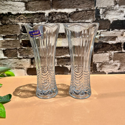 Delisoga® Set of 2 Glass Vases – Elegant Home Decor for Flowers & Arrangements - Heaven of homes - Sale Pakistan