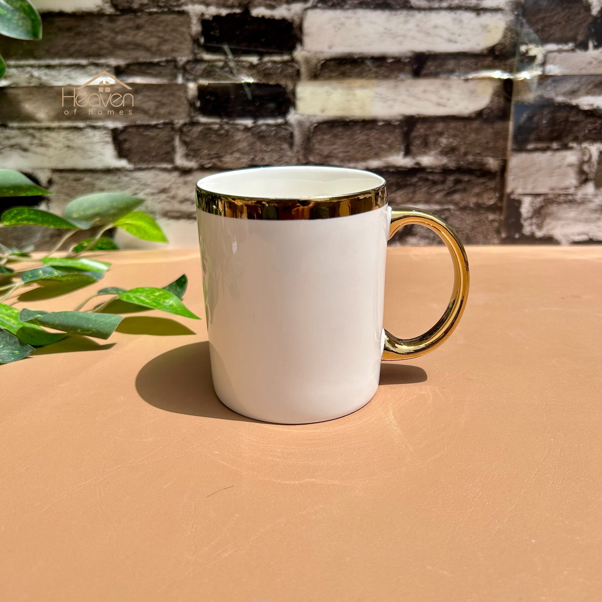 Heaven® Set of 6 Weightless White Bone China Coffee & Tea Mugs Gold Border – Elegant & Durable  300 ML - Heaven of homes - Sale Pakistan