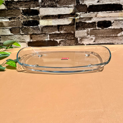Heaven® Mono Rectangular Serving Dish Transparent Glass Serving Tray Plain 14.5 Inches - Heaven of homes - Sale Pakistan