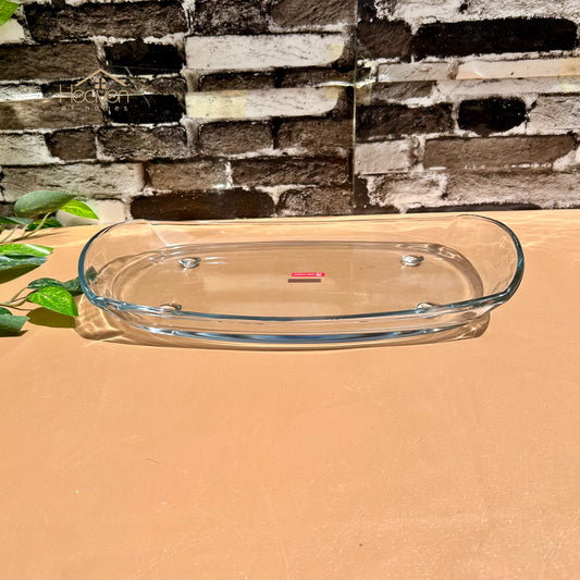 Heaven® Mono Rectangular Serving Dish Transparent Glass Serving Tray Plain 14.5 Inches - Heaven of homes - Sale Pakistan