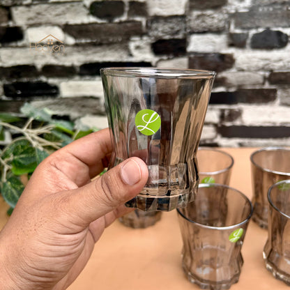 Limon Set of 6 Smoke Grey Drinking Glasses – Modern Transparent Glassware Set