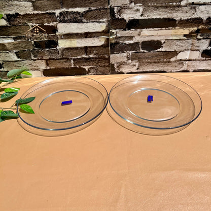 Delisoga® Set of 2 Glass Serving Platters – 10 Inch Elegant Dinnerware Trays for Parties & Gatherings Mandi Platter Ikea Style - Heaven of homes - Sale Pakistan