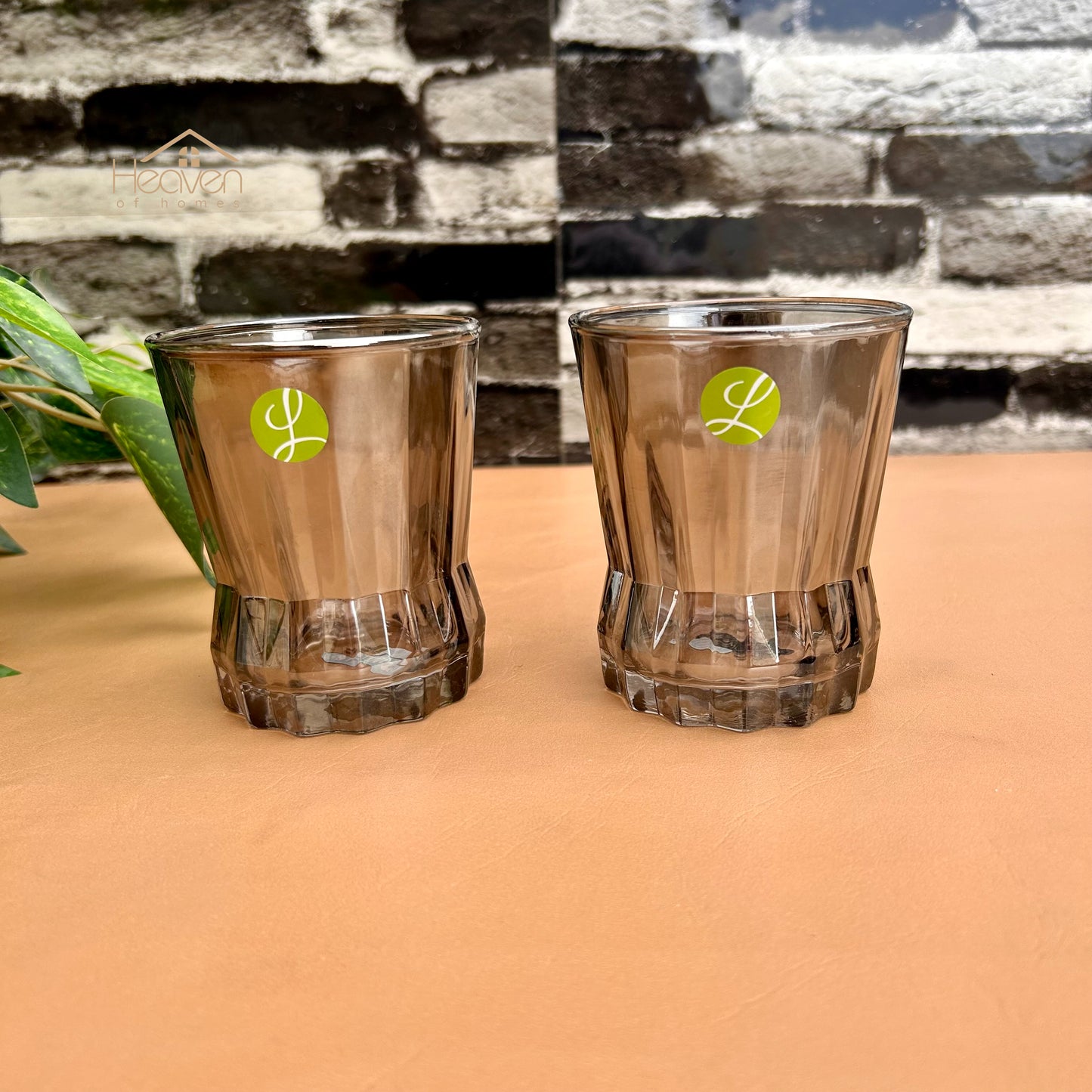 Limon Set of 6 Smoke Grey Drinking Glasses – Modern Transparent Glassware Set