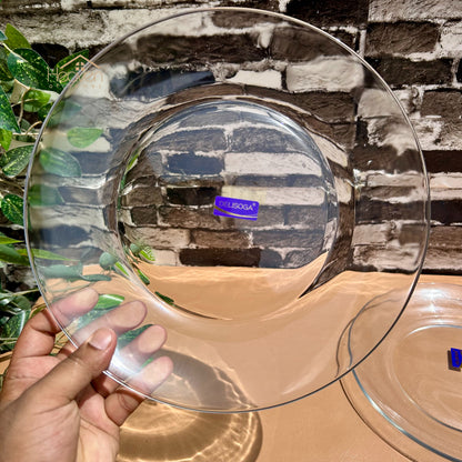 Delisoga® Set of 2 Glass Serving Platters – 10 Inch Elegant Dinnerware Trays for Parties & Gatherings Mandi Platter Ikea Style - Heaven of homes - Sale Pakistan
