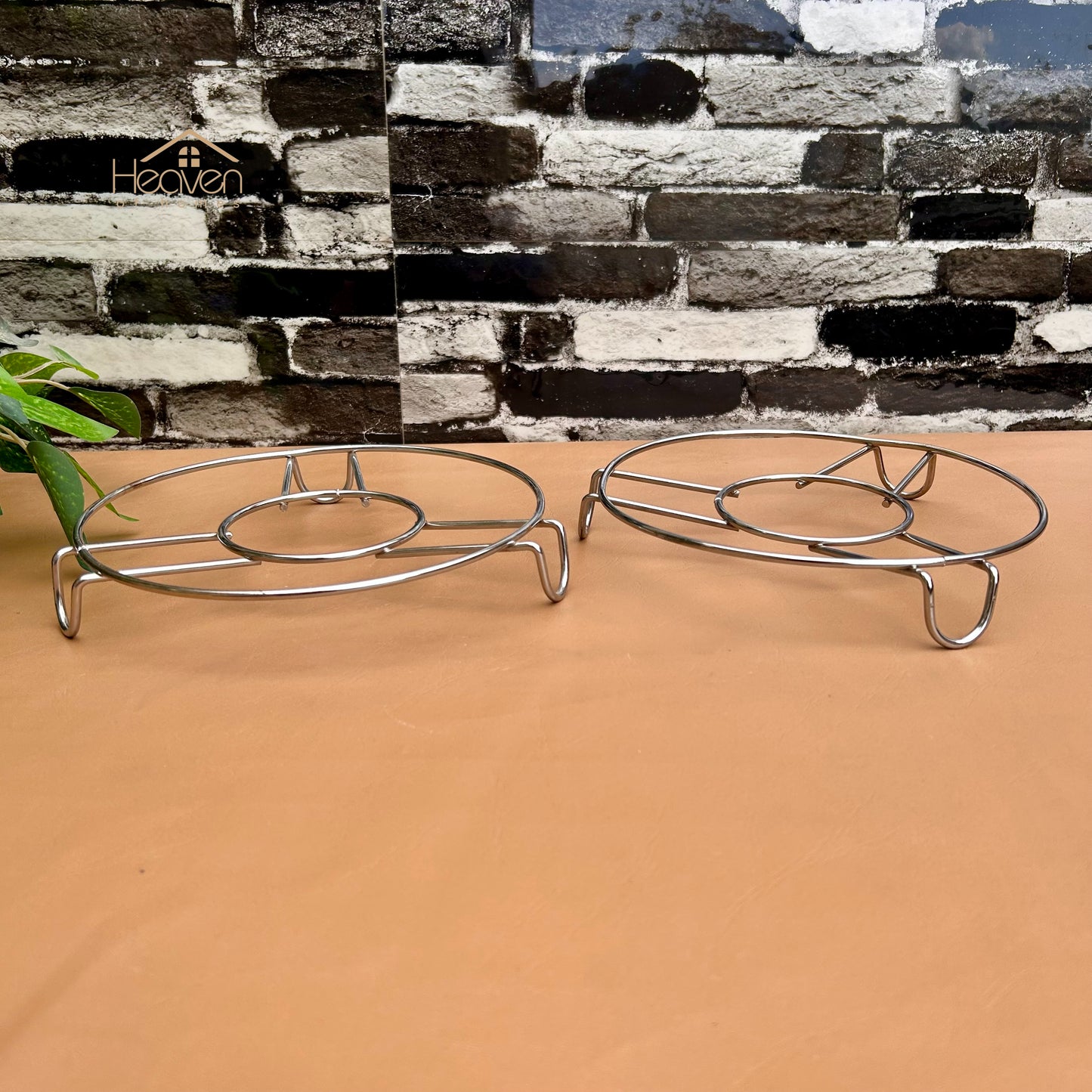 Set of 2 Stainless Steel Round Heat Resistant Hot Pot And Pan Stand