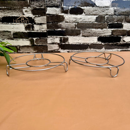 Set of 2 Stainless Steel Round Heat Resistant Hot Pot And Pan Stand