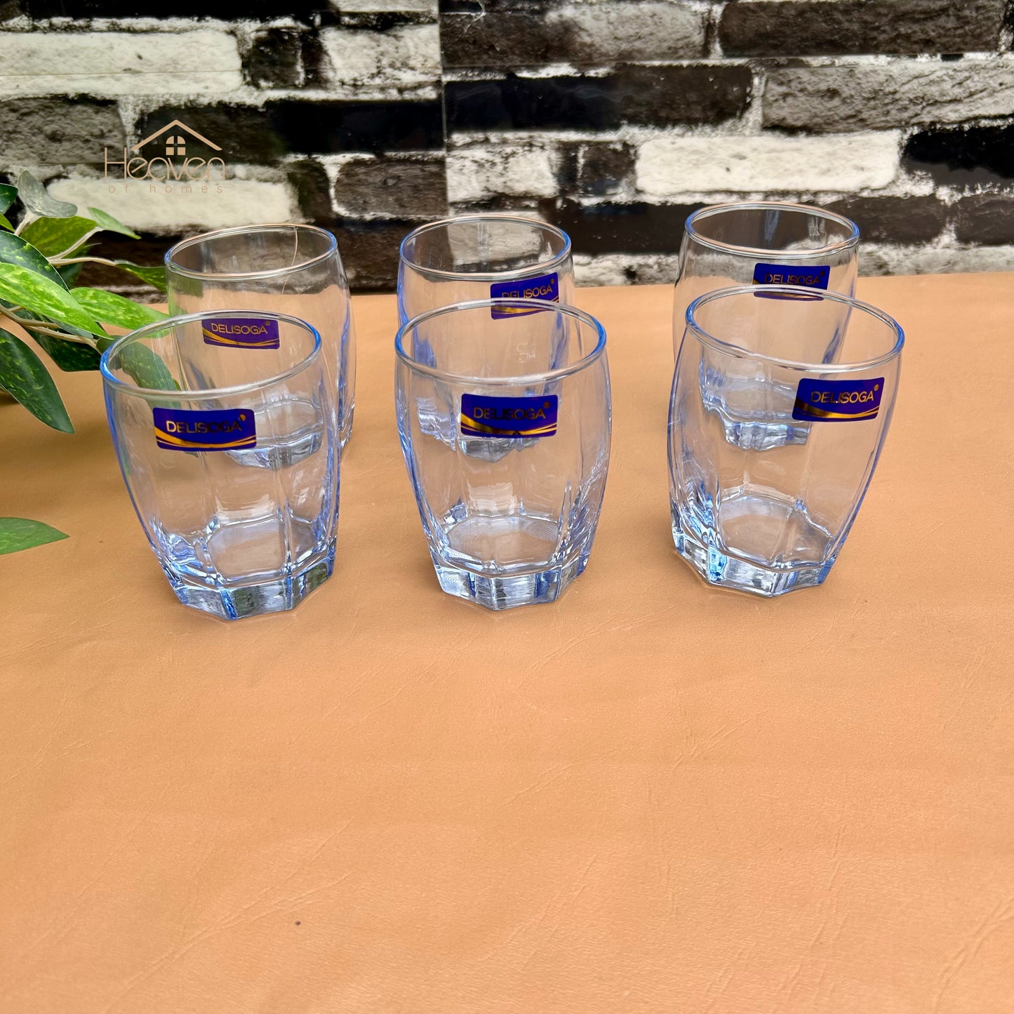 Delisoga® 6-Piece Cocktail Blue Glass Tumbler Set – Elegant 280ml Drinking Glasses JS3101-3HB