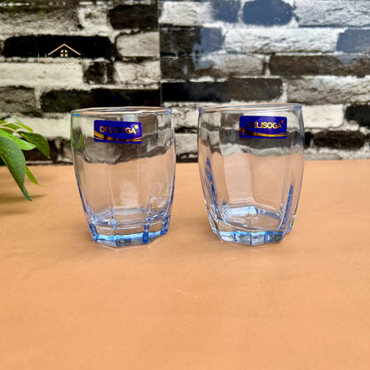 Delisoga® 6-Piece Cocktail Blue Glass Tumbler Set – Elegant 280ml Drinking Glasses JS3101-3HB