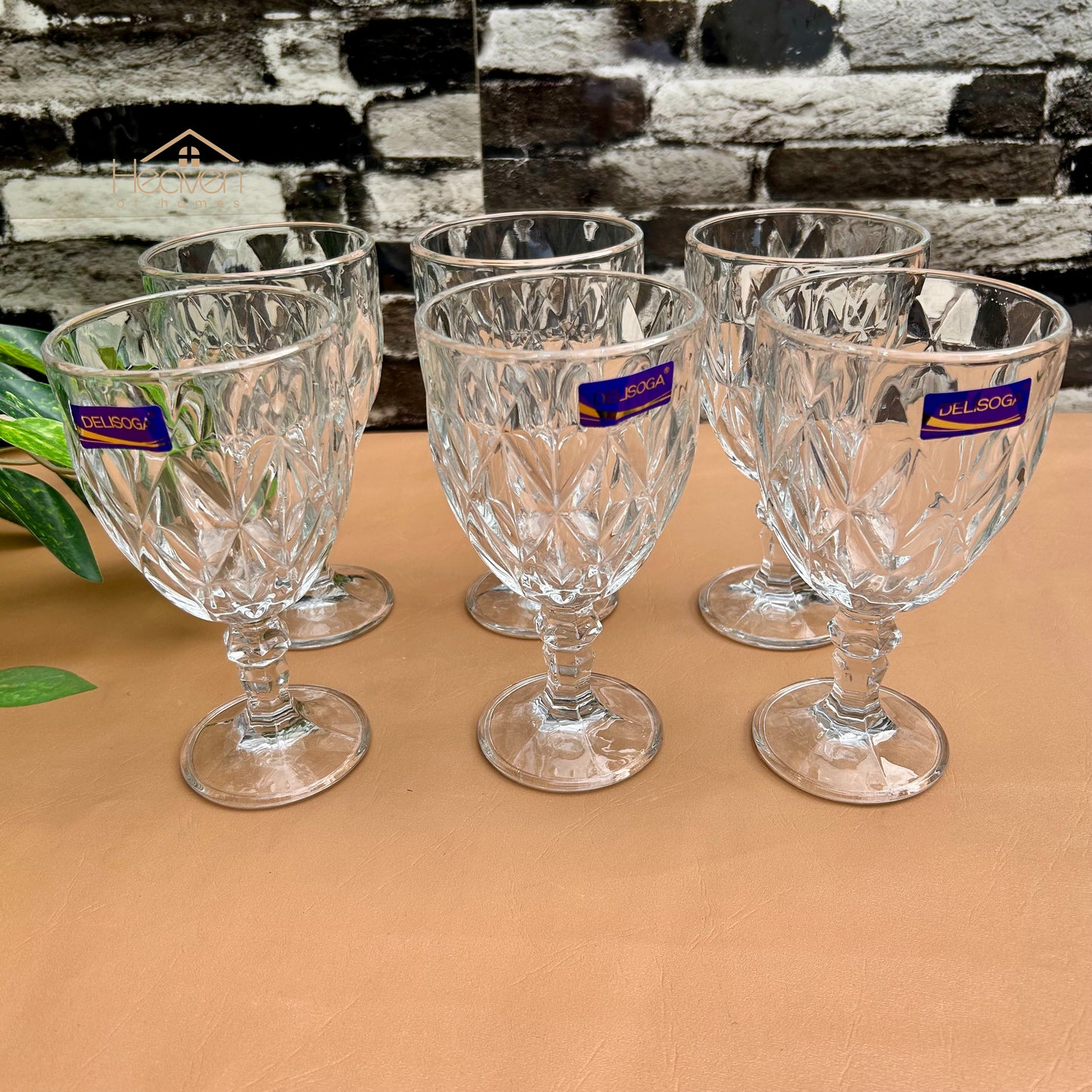 Delisoga® Classic Glasses Set - 6-Pieces Vine Glass | Elegant Collection 340ml