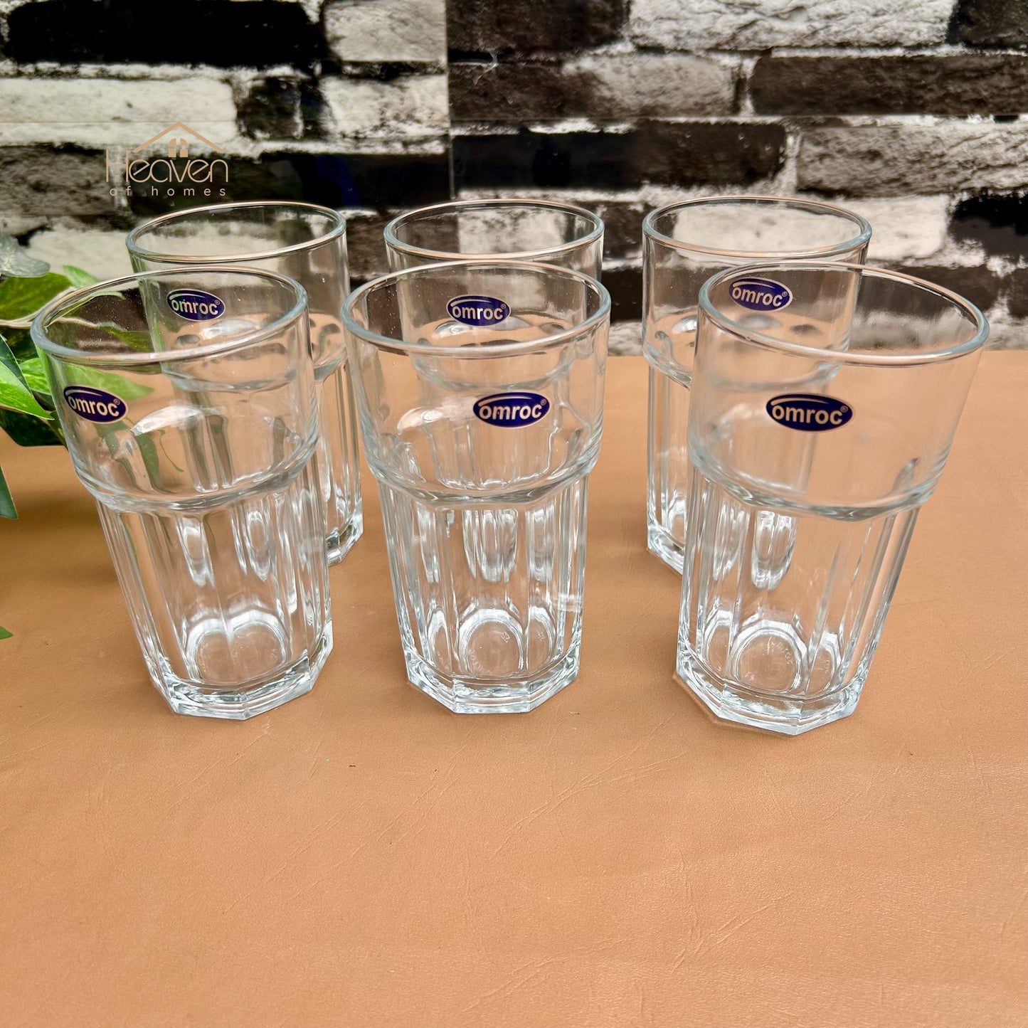 Omroc Set of 6 Drinking Glasses – 290ml Clear Transparent Glassware for Everyday Use