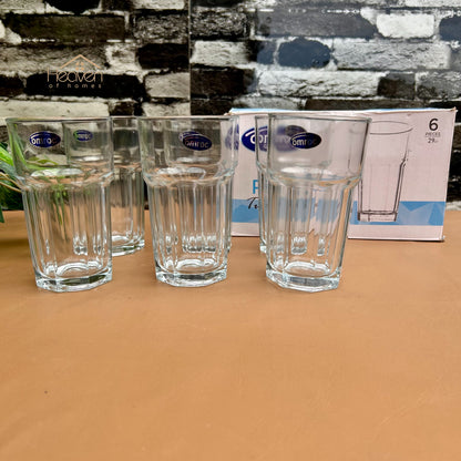 Omroc Set of 6 Drinking Glasses – 290ml Clear Transparent Glassware for Everyday Use