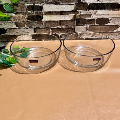 Delisoga® Set of 2 Large 10-Inches Glass Serving Bowls – Round & Deep Mixing Bowls - Heaven of homes - Sale Pakistan