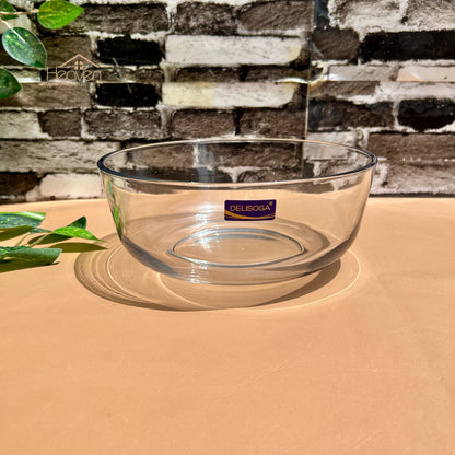 Delisoga® Set of 2 Large 10-Inches Glass Serving Bowls – Round & Deep Mixing Bowls - Heaven of homes - Sale Pakistan