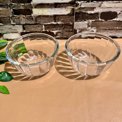 Heaven® Glass Mixing Bowl 7 Inches Clear Glass Microwave safe Set of 2 Lining - Heaven of homes - Sale Pakistan