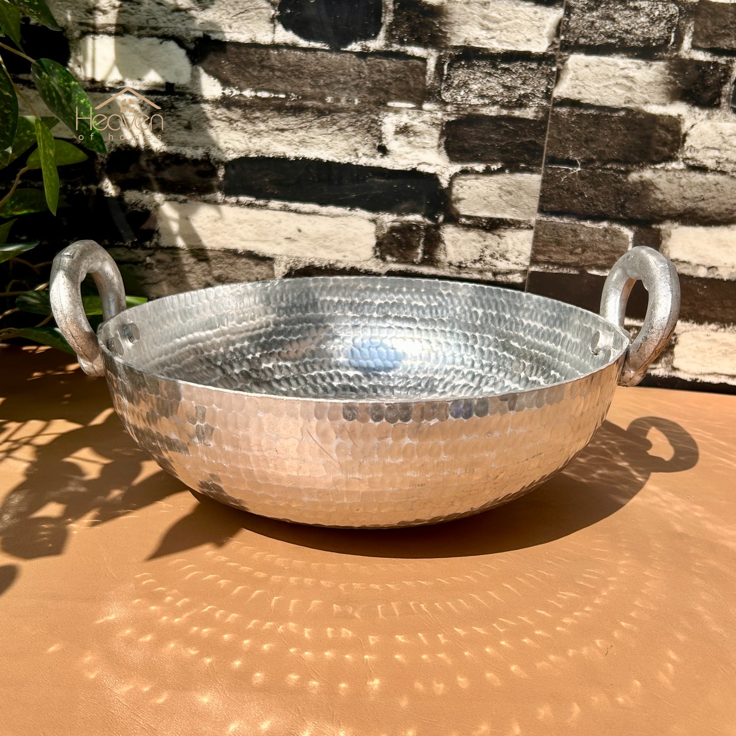 Heaven®  Silver Steel Karahi | Heavy-Duty Silver Steel Wok for Cooking & Frying Ramadan Special