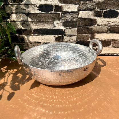 Heaven®  Silver Steel Karahi | Heavy-Duty Silver Steel Wok for Cooking & Frying Ramadan Special