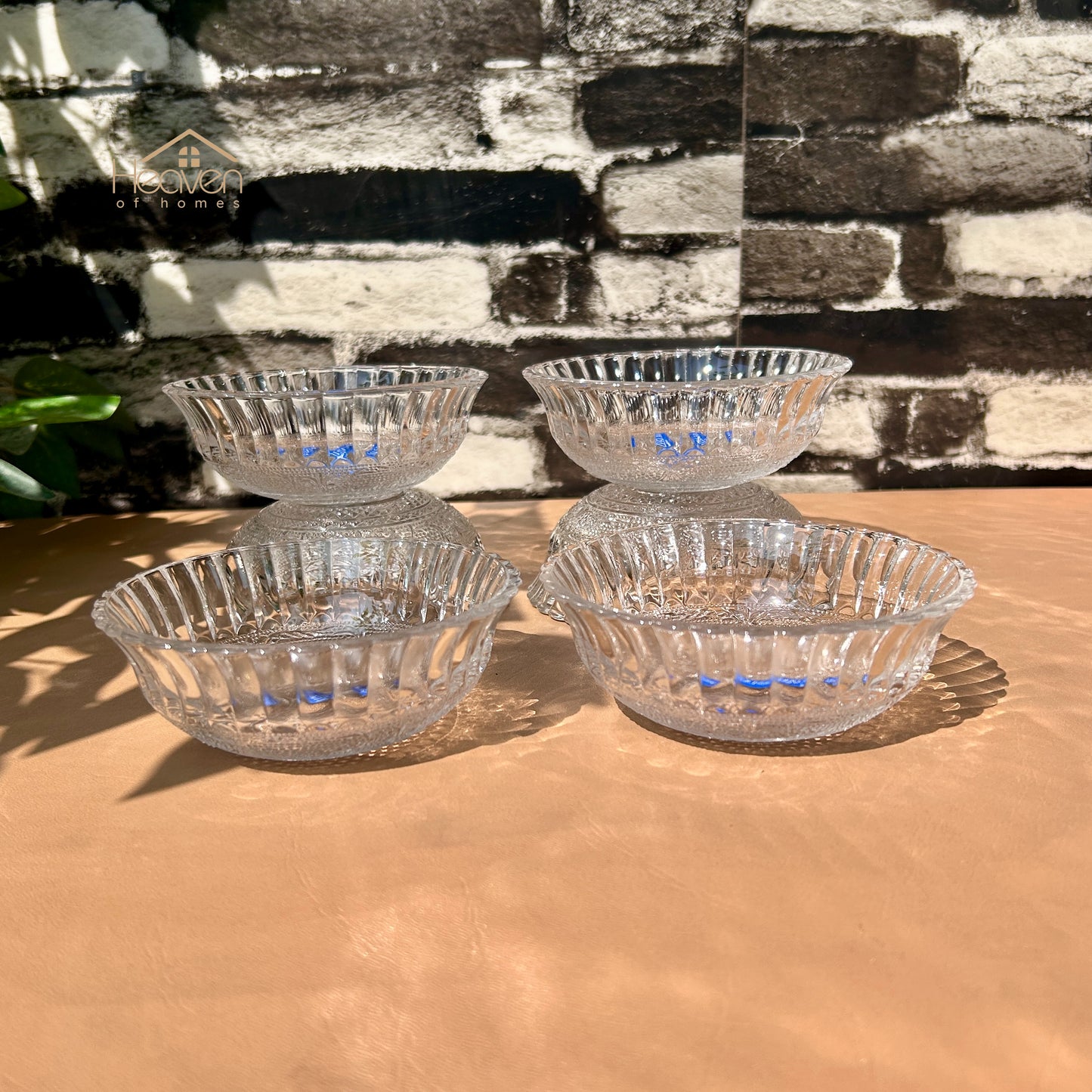 Lazuli® Set of 6 Clear Glass Fruit & Dessert Bowls 4 Inches | Elegant Serving Bowls for Sweets & Snacks