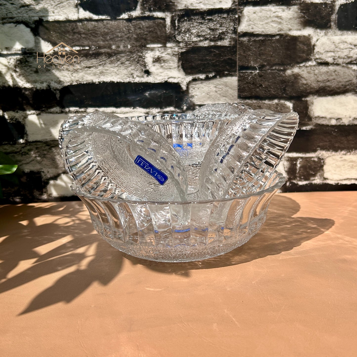 Heaven® 7-Piece Clear Glass Fruit & Dessert Bowls Set | Elegant Serving Bowls
