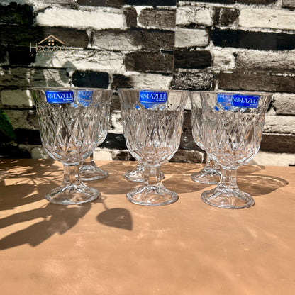 Lazuli® 6-Piece 300ml Clear Vine Glassware Set – Premium Tumblers for Water, Juice & Soft Drinks