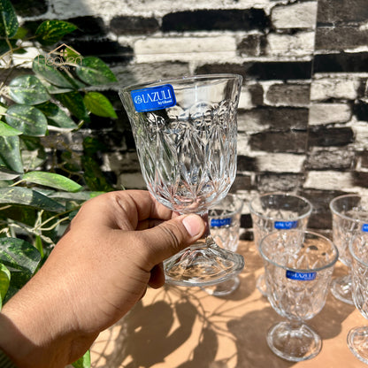 Lazuli® 6-Piece 300ml Clear Vine Glassware Set – Premium Tumblers for Water, Juice & Soft Drinks