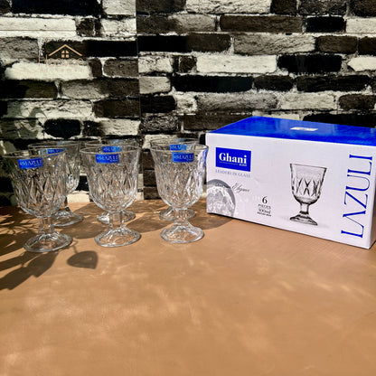 Lazuli® 6-Piece 300ml Clear Vine Glassware Set – Premium Tumblers for Water, Juice & Soft Drinks