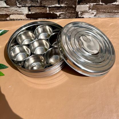 Heaven® Stainless steel Spice box Indian masala daba dry fruit box accessory container 12 Inches - Heaven of homes - Sale Pakistan