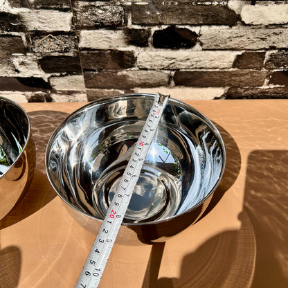 Heaven® Set of 2 Stainless Steel Mixing Bowls | Durable Kitchen Prep Bowls 8 Inches x 4 Inches