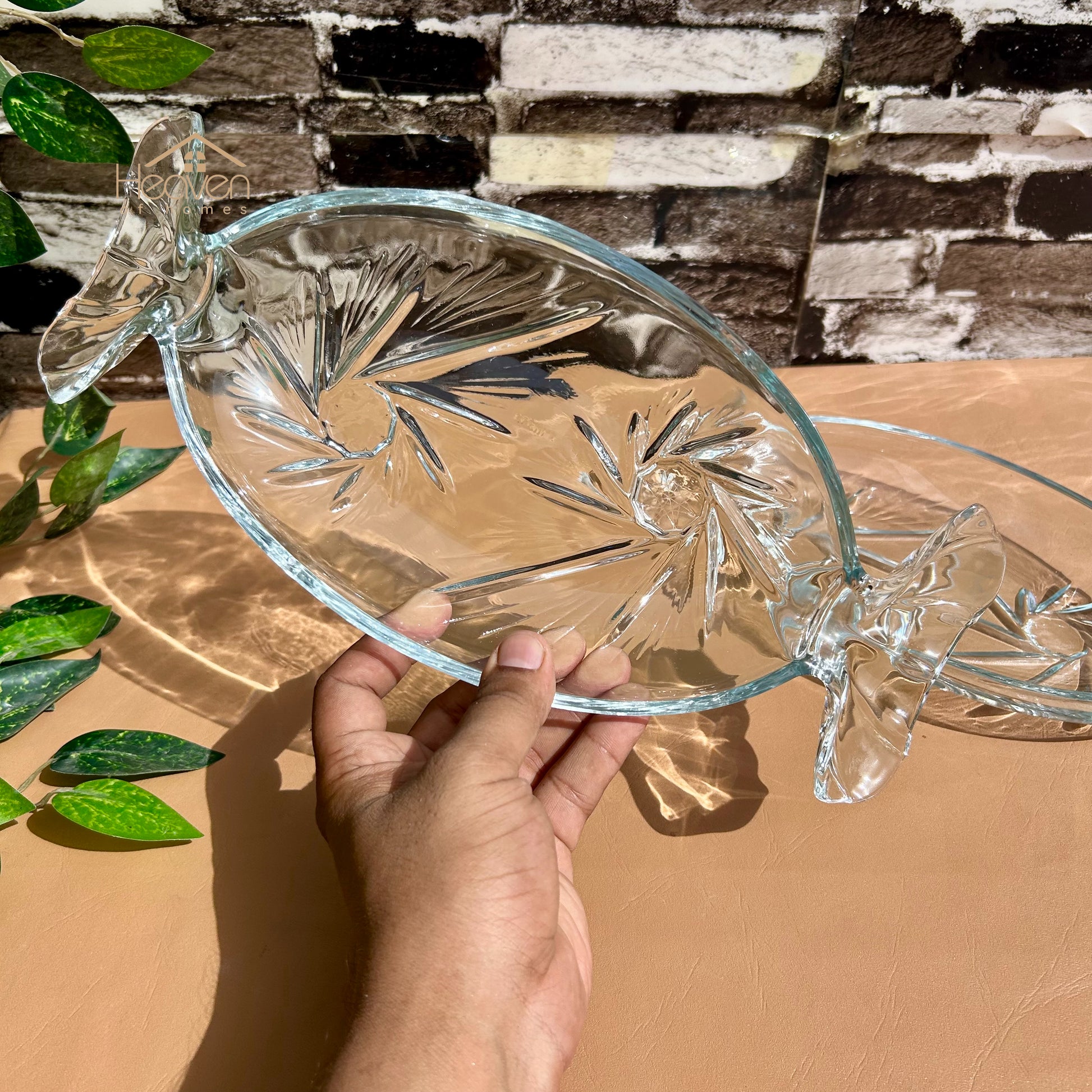 Heaven® Glass Candy Dish Serving Dish Toffee Tray Clear Glass Set of 2 - Heaven of homes - Sale Pakistan