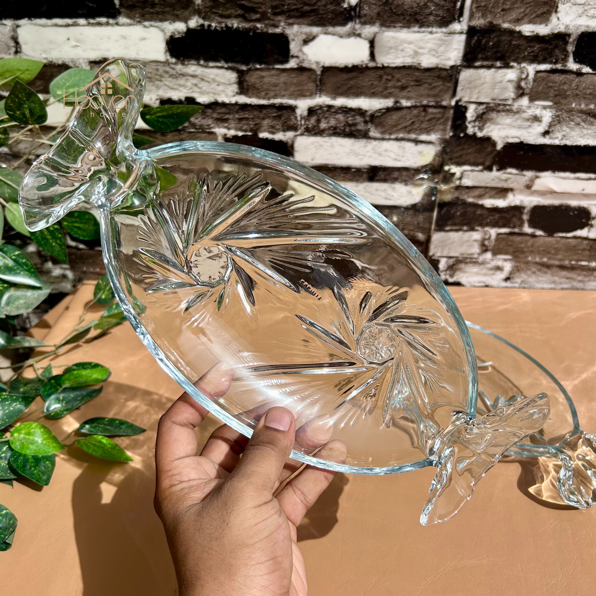Heaven® Glass Candy Dish Serving Dish Toffee Tray Clear Glass Set of 2 - Heaven of homes - Sale Pakistan